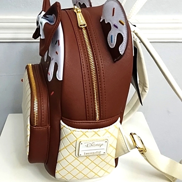 Loungefly Disney Minnie Mouse Chocolate Ice Cream Backpack - Picture 7 of 13